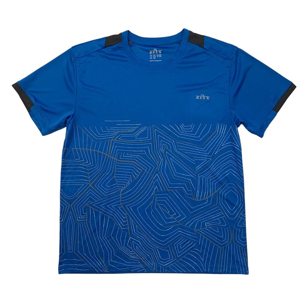 Zity Cycling T Shirt Mens 2XL XXL Astral Blue Short Sleeve Moisture Wicking Crew